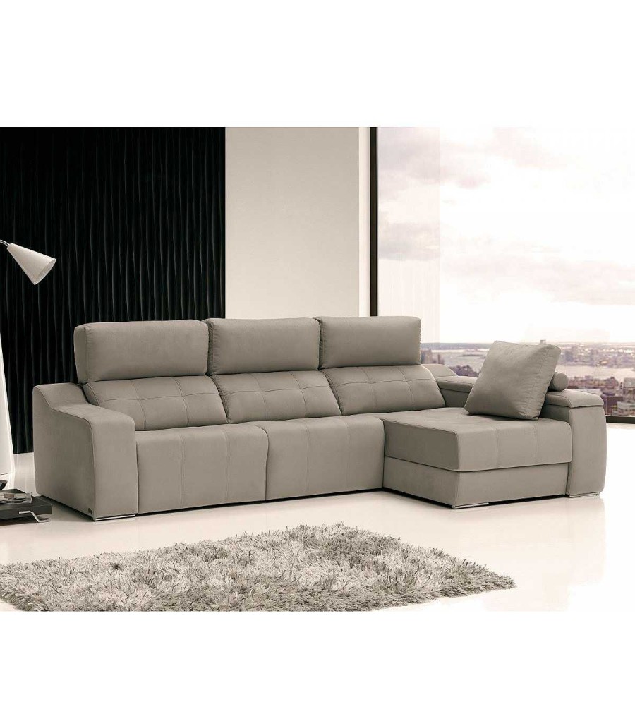 Sal N Ambar muebles | Sof Chaise Longue Moderno 3 Plazas Relax Leone