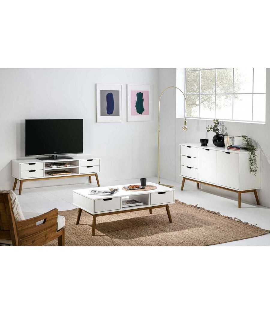 Sal N Ambar muebles | Mesa De Centro Moderna Blanca Boriqu N