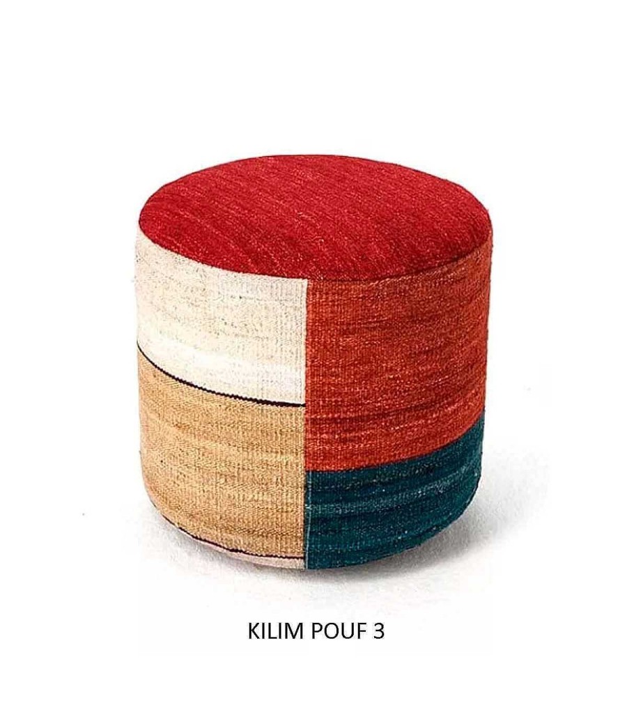 Sal N Ambar muebles | Pouf Kilim Rojo De Nanimarquina