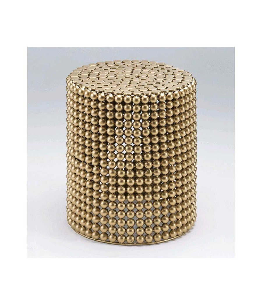 Sal N Ambar muebles | Pouf Moderno En Metal Dorado Edro