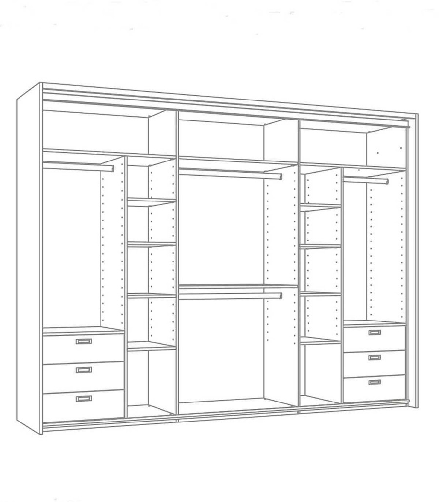 Dormitorio Ambar muebles | Armario 3 Puertas Correderas Estoril