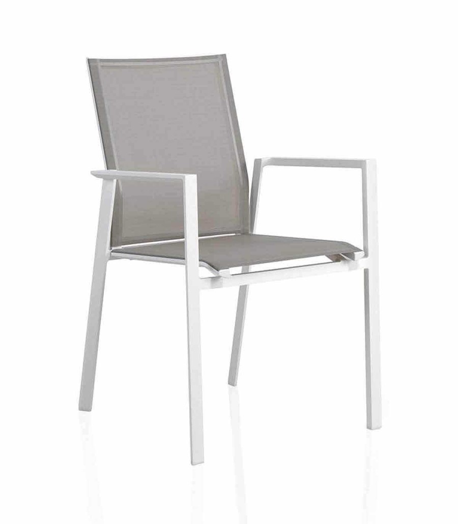 Jard N Ambar muebles | Silla Blanca De Jard N Apilable Adiav N