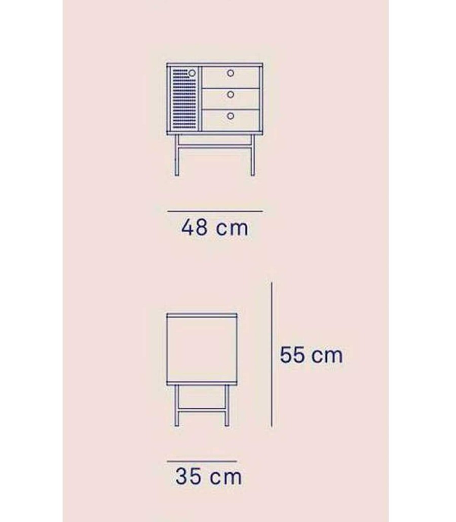 Dormitorio Ambar muebles | Mesita De Noche Industrial Punto