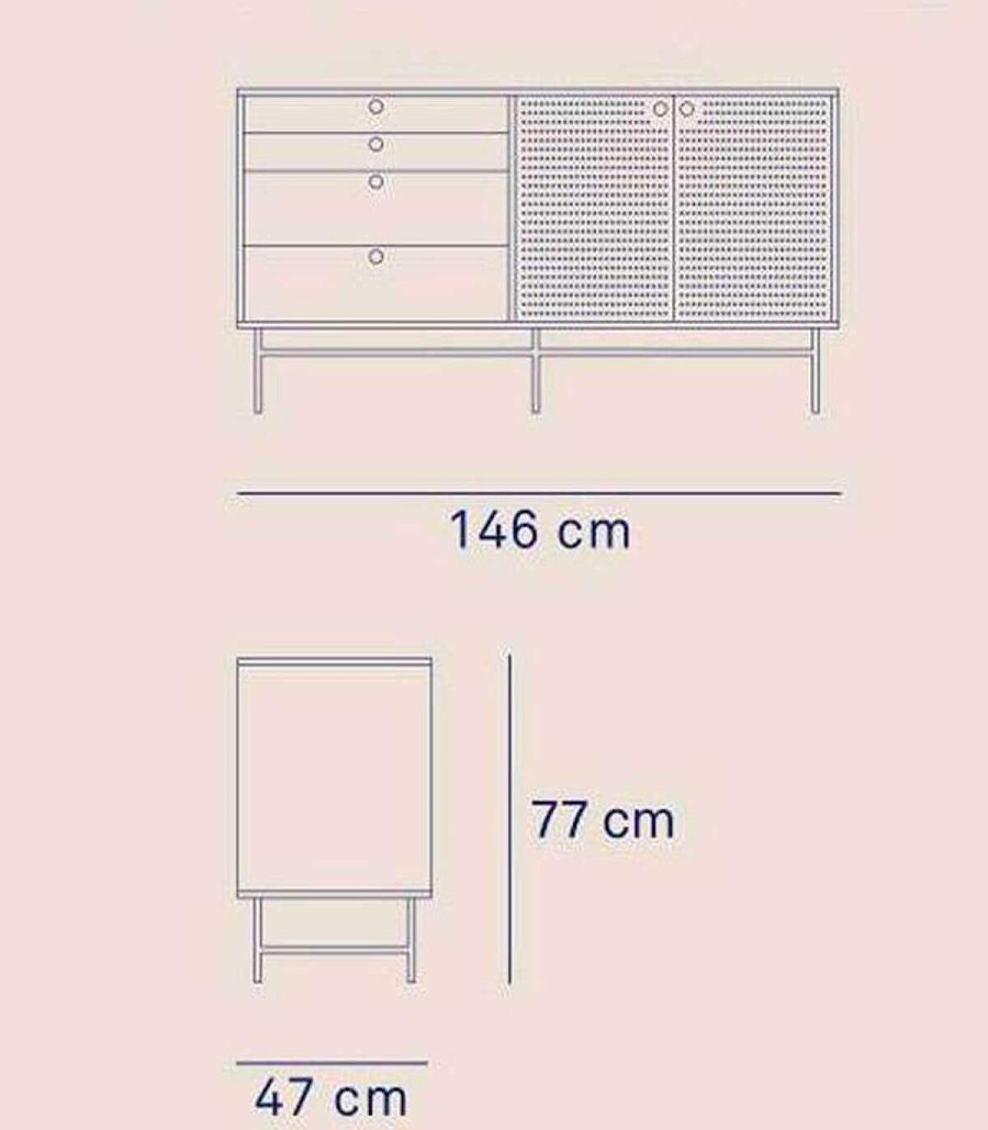 Comedor Ambar muebles | Aparador Industrial Cajones Punto