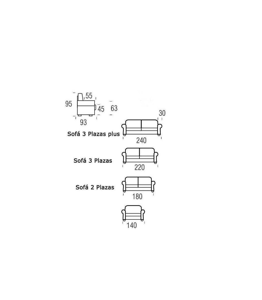 Sal N Ambar muebles | Sof Cl Sico Hans 3 Plazas