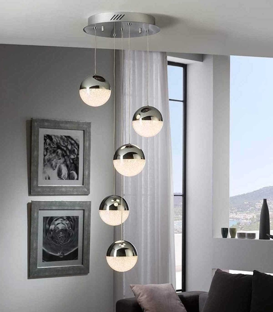 Iluminaci N Ambar muebles | L Mpara De Techo 5 Luces Led Sphere