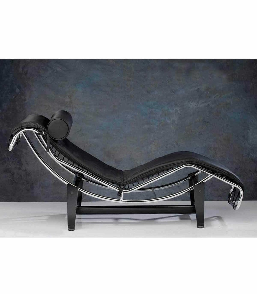 Sal N Ambar muebles | Chaise Longue Piel Negra Sheraton