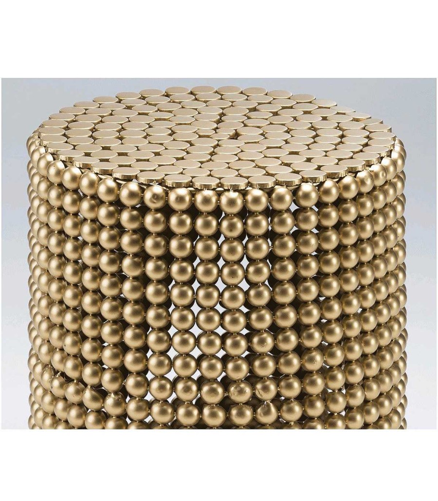 Sal N Ambar muebles | Pouf Moderno En Metal Dorado Edro