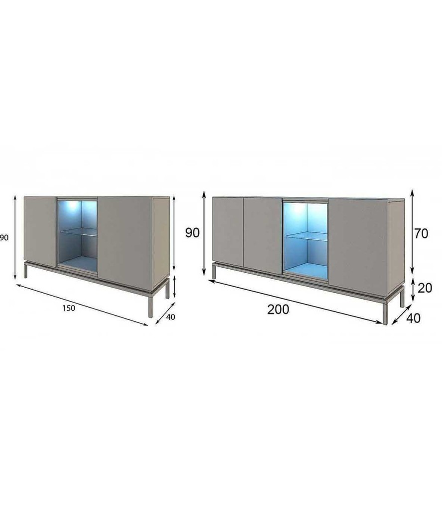 Comedor Ambar muebles | Aparador De Dise O Con Luz Azkary A03