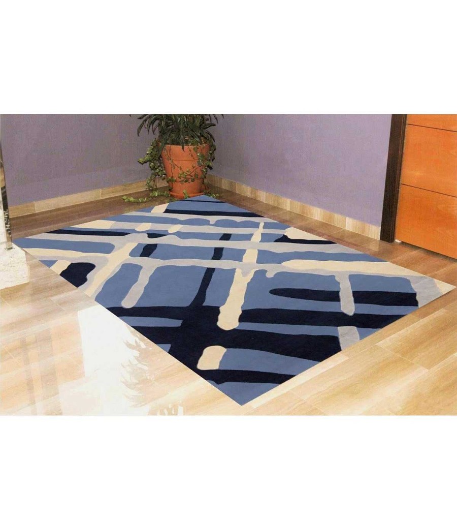 Decoraci N Ambar muebles | Alfombra Moderna Harley Azul