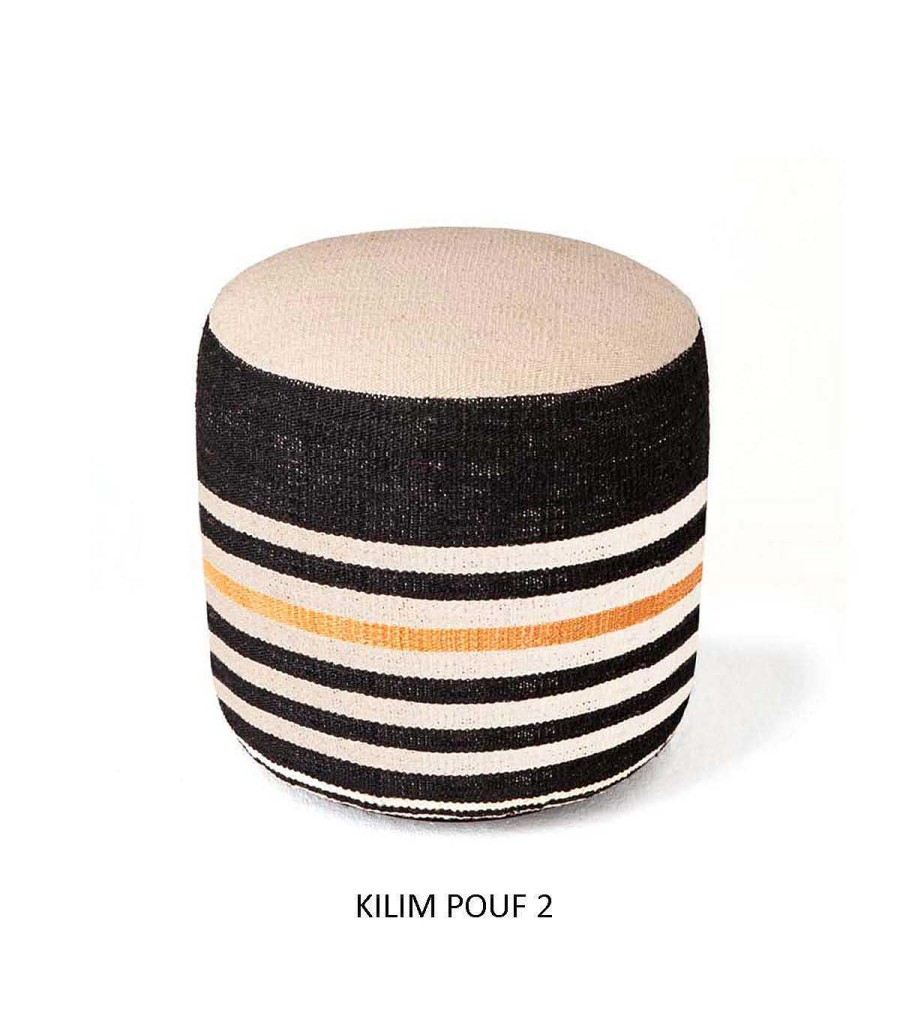 Sal N Ambar muebles | Pouf Kilim Negro De Nanimarquina