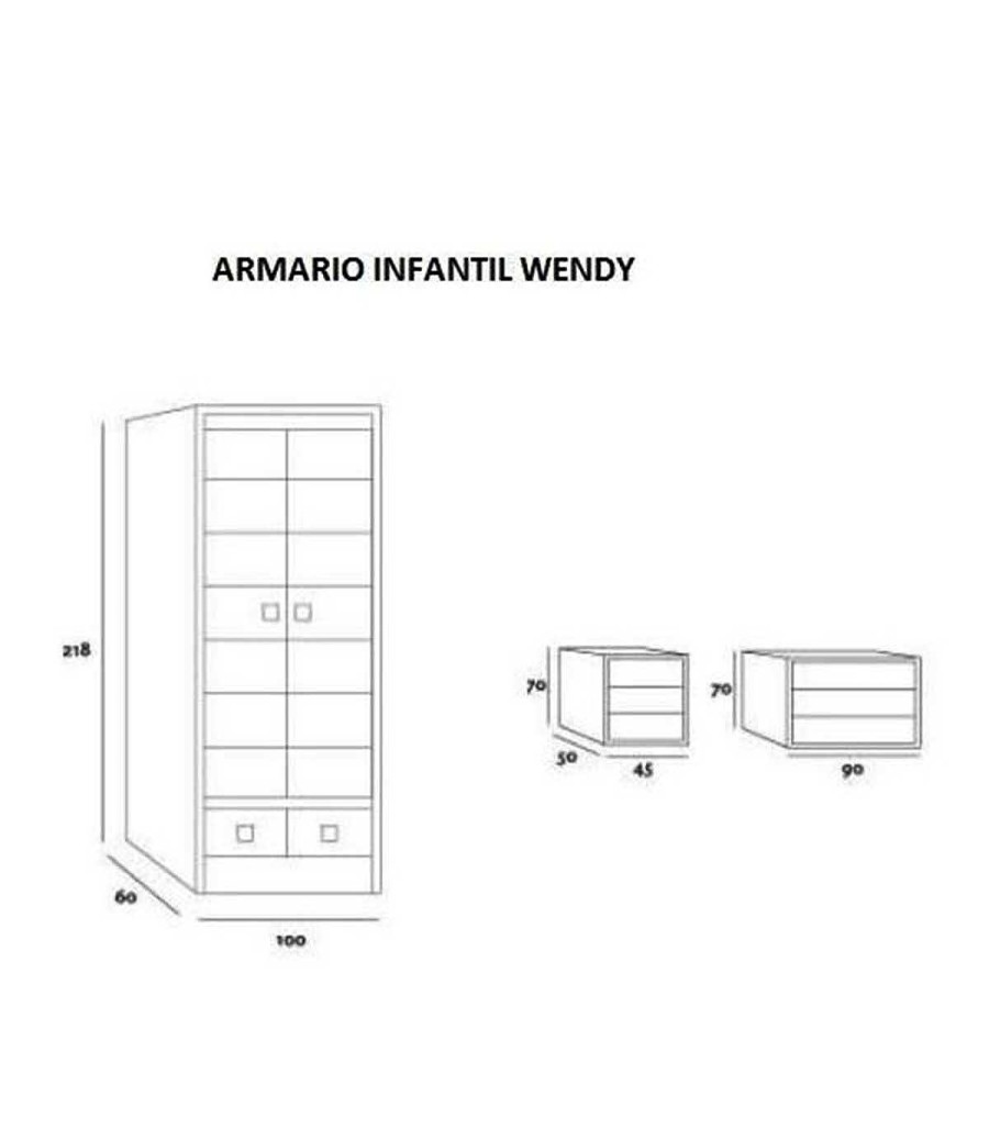 Juvenil Ambar muebles | Armario Infantil Wendy