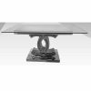 Comedor Ambar muebles | Mesa De Comedor De Cristal Blanco Y Pata Chanel Brishen