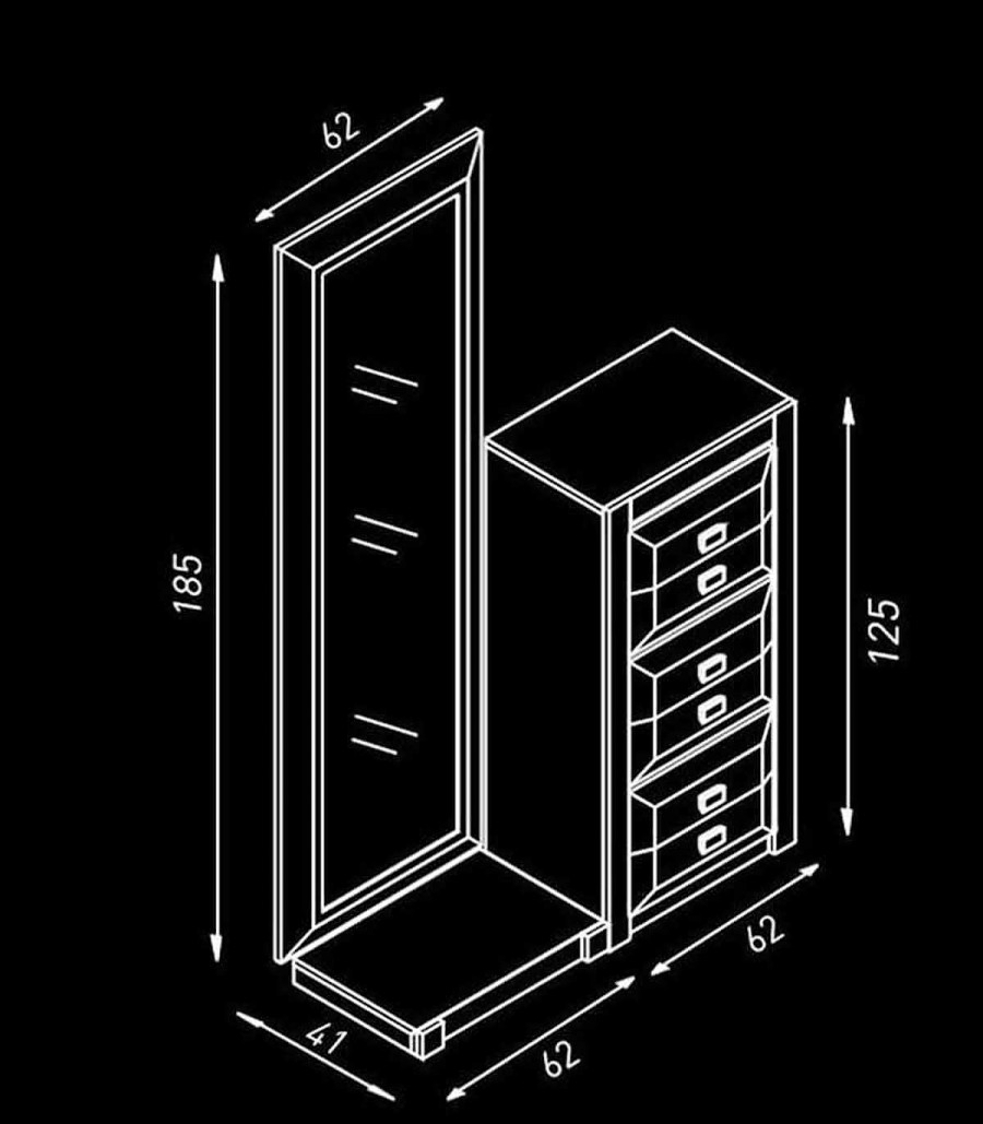 Decoraci N Ambar muebles | Espejo Vestidor Moderno Numpe