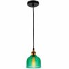 Iluminaci N Ambar muebles | L Mpara Colgante Vintage Verde Guache