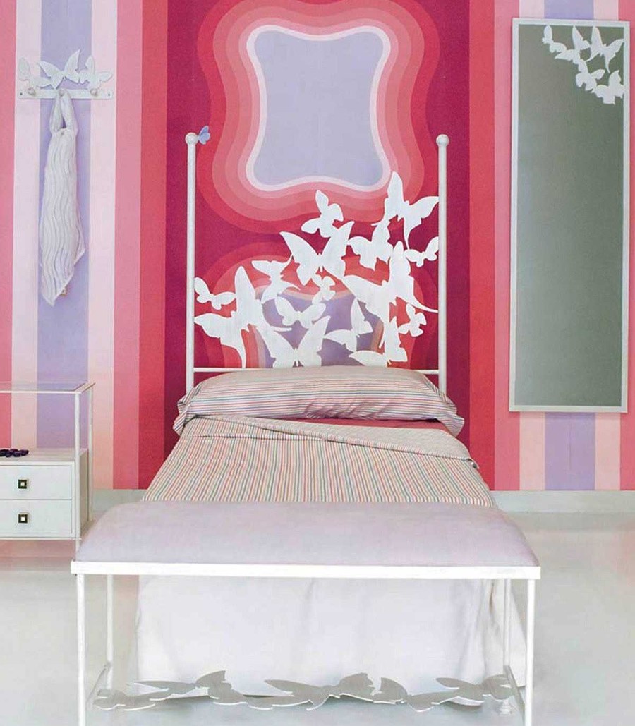 Dormitorio Ambar muebles | Cabezal Juvenil De Forja Mariposas