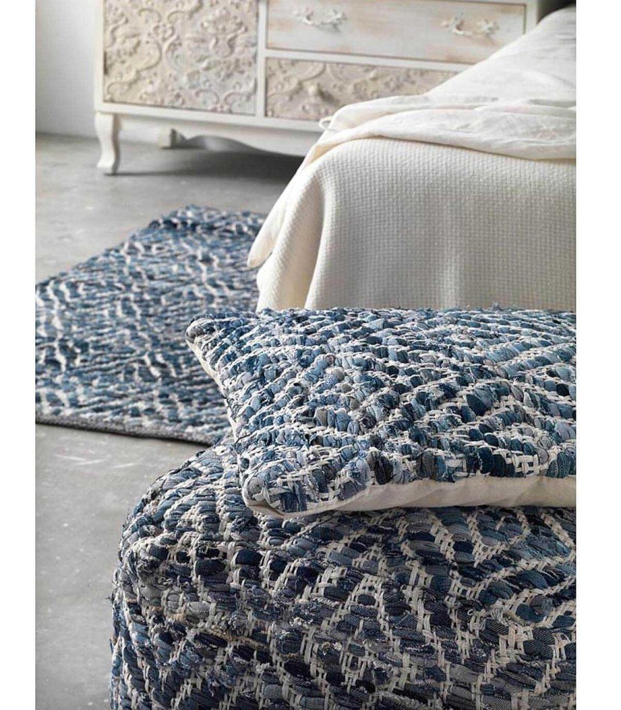 Decoraci N Ambar muebles | Alfombra De Yute Azul Nobilis