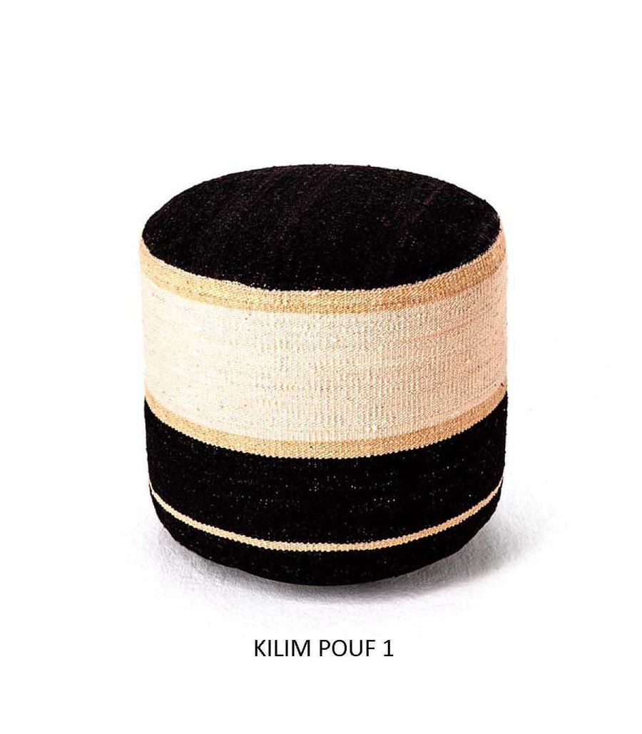 Sal N Ambar muebles | Pouf Kilim Negro De Nanimarquina